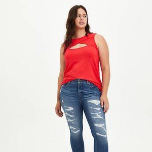 NEW Torrid Super Soft Red Cut Out Tank
